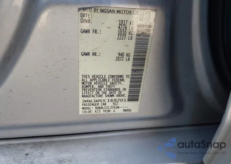 2018 Nissan Altima 2.5 Sv z USA, uszkodzony, nr VIN 1N4AL3APXJC169201